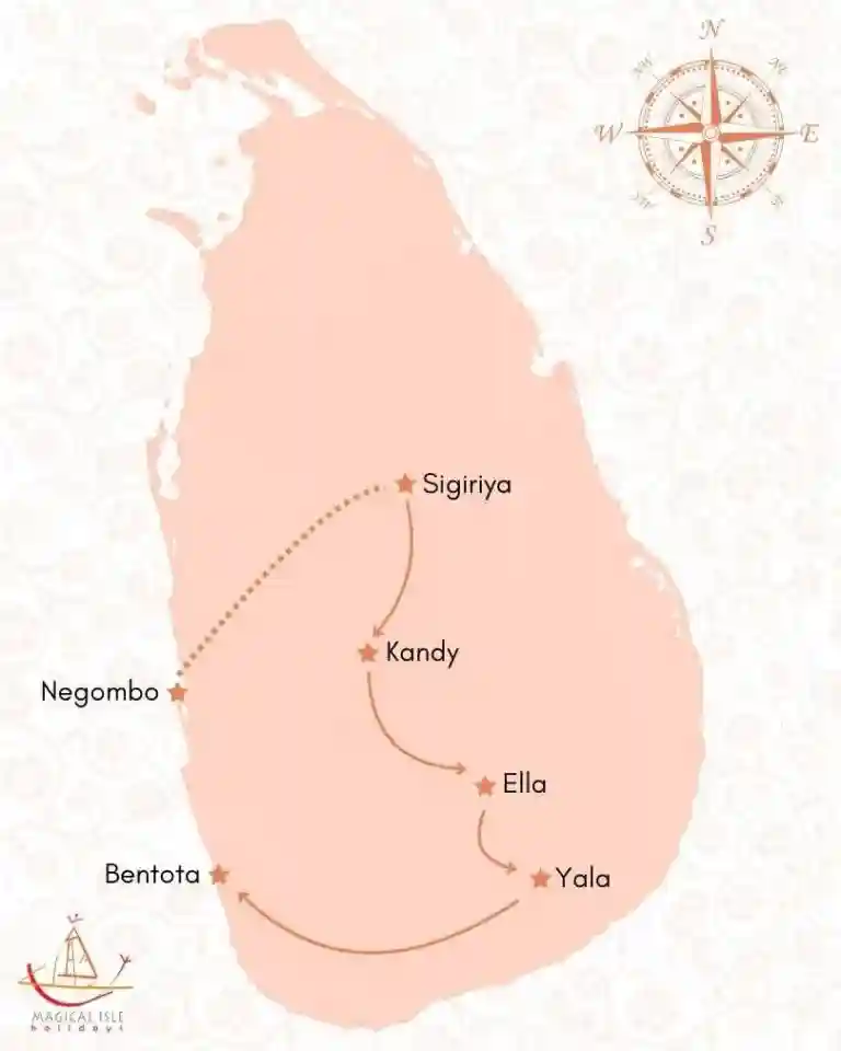 map of family summer break tour package from magical isle holidays, a travel agency based in new south wales australia with hassle free booking