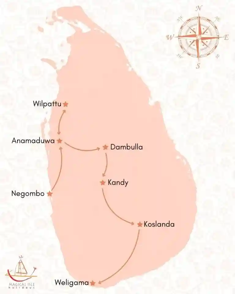 map of Trouvaille love tour package from magical isle holidays, a travel agency based in new south wales australia with hassle free booking